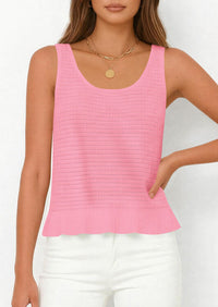 PRETTYGARDEN Womens Spring Crochet Tops Summer Sleeveless Scoop Neck Boho Sweater Tank Top Cute Beach Vacation Clothes PRETTYGARDEN