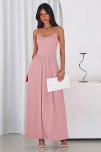 PRETTYGARDEN Womens Spaghetti Strap Maxi Dresses Sleeveless Summer Dress Long Casual Knit Flowy Beach Sundresses with Pockets PRETTYGARDEN