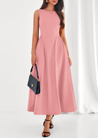 PRETTYGARDEN Summer Sleeveless Maxi Dresses for Women Elegant Classy A Line Tank Formal Midi Long Wedding Guest Dress PRETTYGARDEN