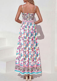 PRETTYGARDEN Womens Floral Maxi Dress Boho Casual Summer Spaghetti Strap Smocked Sleeveless Flowy Beach Vacation Dresses