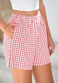 Womens Boxer Shorts 2025 Summer Casual Lounge Sleep Gingham Pajama Y2K Plaid Short Pants with Pockets