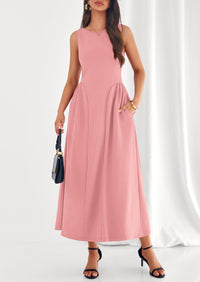 PRETTYGARDEN Summer Sleeveless Maxi Dresses for Women Elegant Classy A Line Tank Formal Midi Long Wedding Guest Dress PRETTYGARDEN