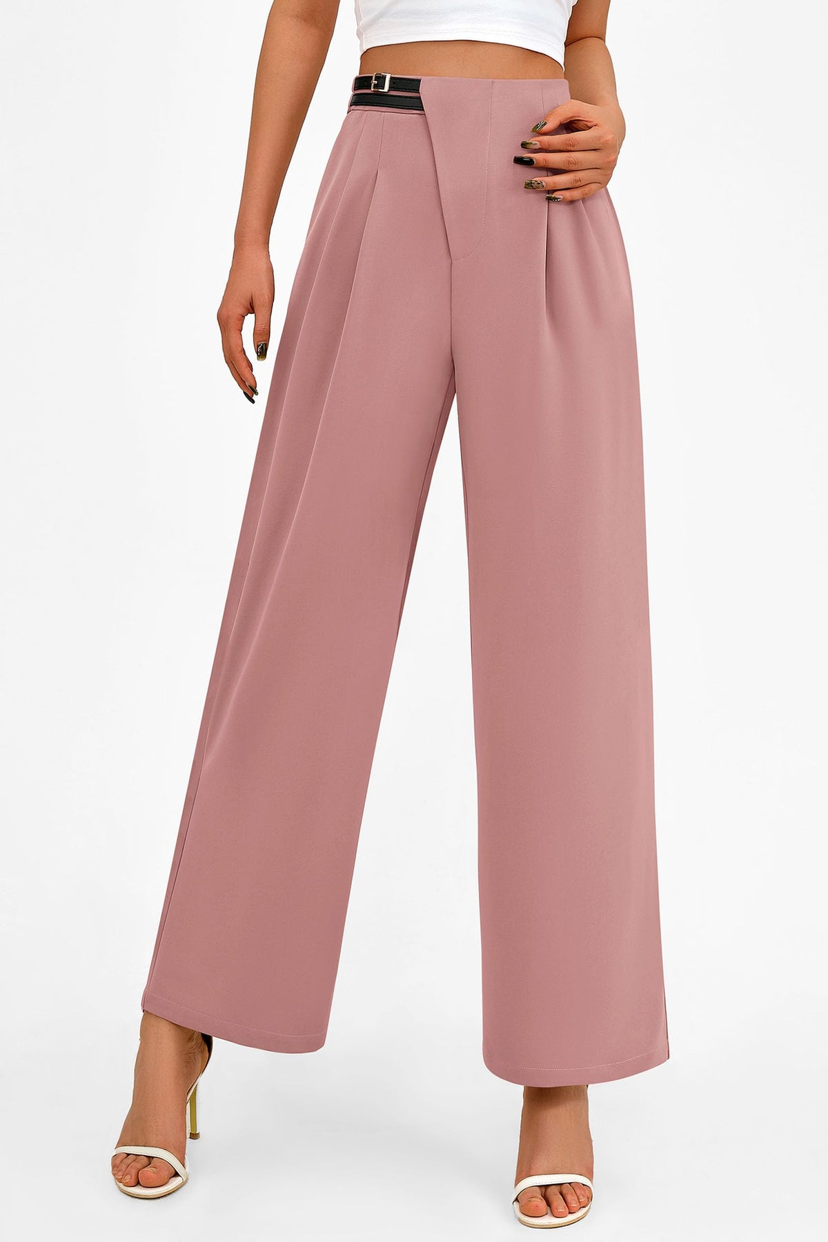 Women's Wide Leg Pants Dressy High Waisted Business Casual Work Office Suit Palazzo Pant Trousers