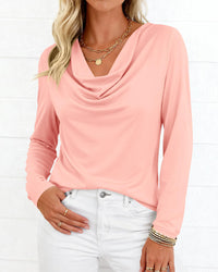 PRETTYGARDEN Womens Spring Tops Dressy Cowl Neck Long Sleeve Shirts Loose Business Casual Blouses Teacher Tunic Top PRETTYGARDEN