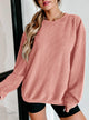 Women's Fall Oversized Sweatshirt Ribbed Corduroy Crewneck Long Sleeve Loose Fit Casual Going Out Pullover Tops