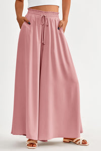 Summer Wide Leg High Waisted Flowy Pockets Palazzo Pants