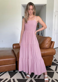 PRETTYGARDEN Women's Summer Maxi Dress Casual Boho Sleeveless Spaghetti Strap Smocked Tiered Long Beach Sundresses PRETTYGARDEN