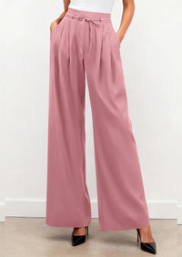 PRETTYGARDEN Women Wide Leg Pants Business Casual Elastic Waist Work Trousers Dressy Pants with Pockets PRETTYGARDEN