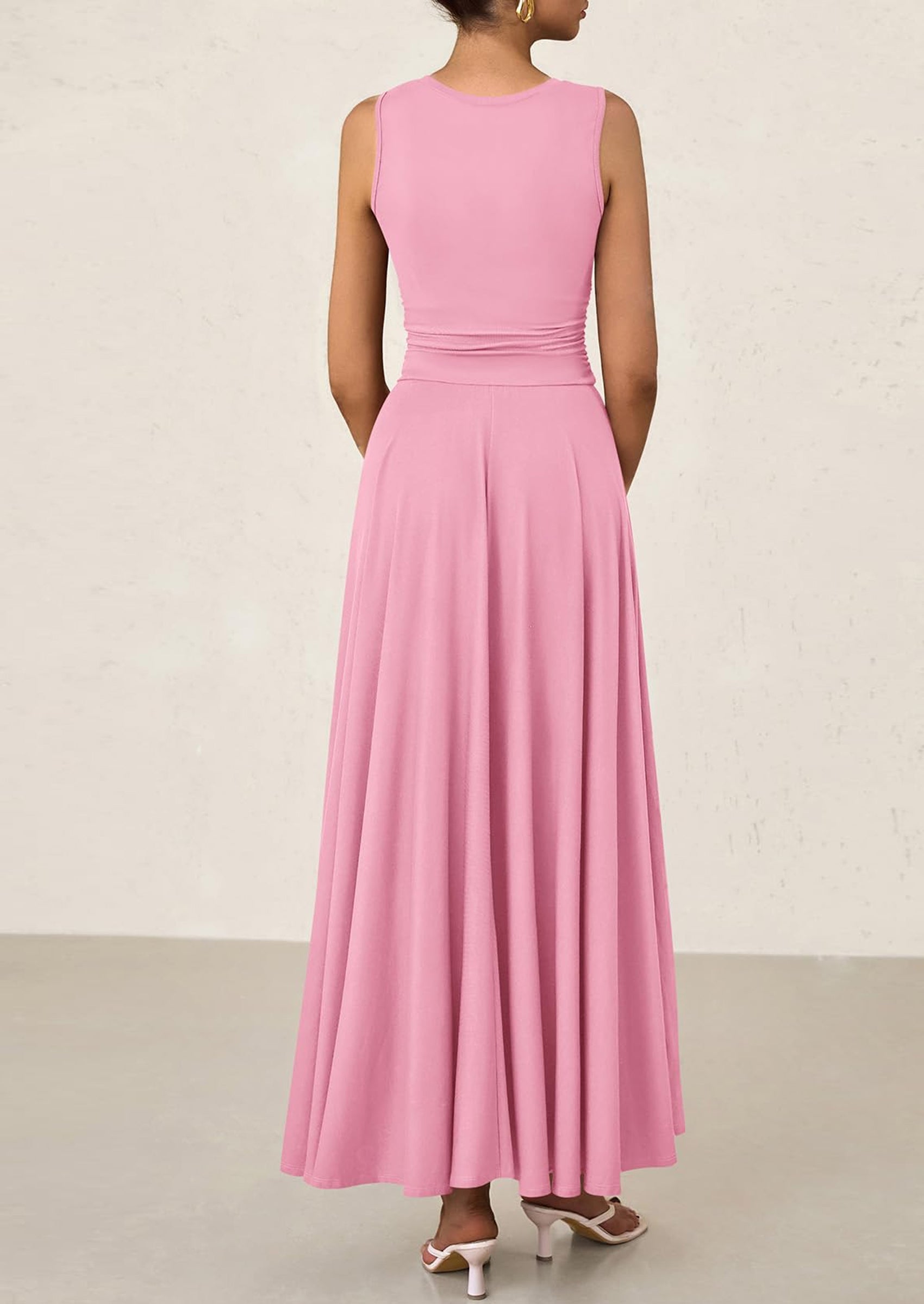 PRETTYGARDEN Womens Spring Dresses Casual Sleeveless Crewneck Aline Maxi Dress Stretch Tank Flowy Long Dresses