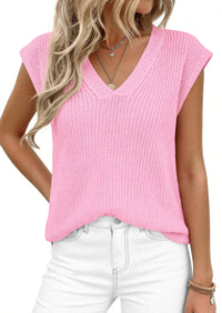 PRETTYGARDEN Women's Lightweight Sweaters Vest Spring Trendy Cap Sleeve V Neck Knit Tank Tops Summer Going Out Outfits PRETTYGARDEN