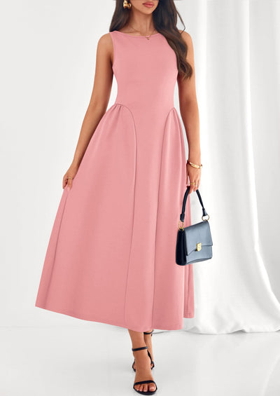 PRETTYGARDEN Summer Sleeveless Maxi Dresses for Women Elegant Classy A Line Tank Formal Midi Long Wedding Guest Dress PRETTYGARDEN