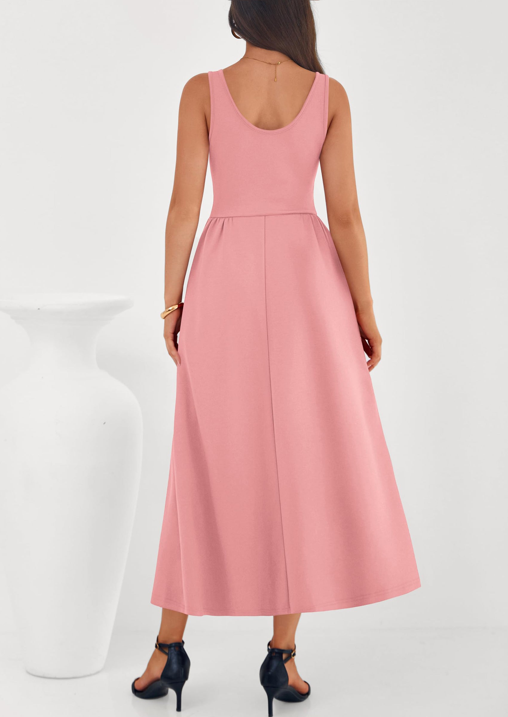 PRETTYGARDEN Summer Sleeveless Maxi Dresses for Women Elegant Classy A Line Tank Formal Midi Long Wedding Guest Dress PRETTYGARDEN