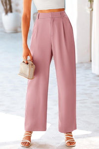 Causal Wide Leg Pants High Elastic Waisted Long Work Office Suit Pants