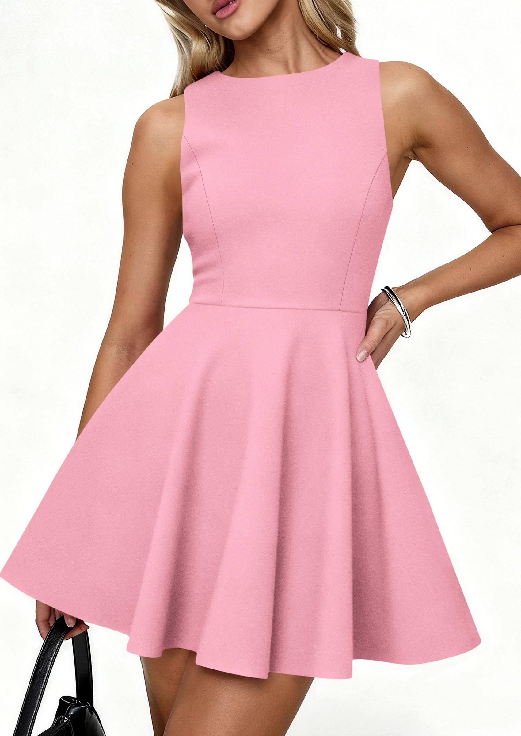 PRETTYGARDEN A Line Dresses for Women Elegant Classy Sleeveless Summer Short Tank Cocktail Party Spring Mini Dress PRETTYGARDEN