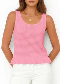 PRETTYGARDEN Womens Spring Crochet Tops Summer Sleeveless Scoop Neck Boho Sweater Tank Top Cute Beach Vacation Clothes PRETTYGARDEN