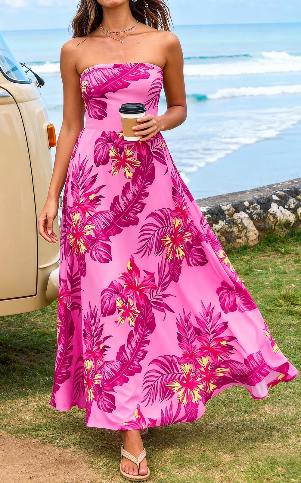 PRETTYGARDEN Sleeveless Floral Summer Maxi Dresses for Women Tube Top PRETTYGARDEN Sleeveless Floral Summer Maxi Dresses for Women Tube Top