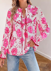 PRETTYGARDEN Women Boho Floral Babydoll Tunic Top