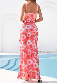 PRETTYGARDEN Women's Summer Spaghetti Strap Maxi Dress Sleeveless Side Slit Mesh Cocktail Dresses Beach Vacation Sundress PRETTYGARDEN