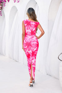 PRETTYGARDEN Women Summer One Shoulder Sleeveless Floral Maxi Dress Bodycon Ruched Mesh Formal Cocktail Wedding Guest Dresses PRETTYGARDEN