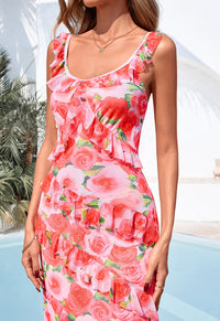 PRETTYGARDEN Women's Summer Spaghetti Strap Maxi Dress Sleeveless Side Slit Mesh Cocktail Dresses Beach Vacation Sundress PRETTYGARDEN