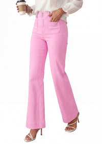 PRETTYGARDEN Womens Wide Leg Jeans High Waisted Stretchy|High Rise Bootcut Jeans with Front Patch Pockets, Loose Fit Daily Wear Denim, Trendy Work Pants, Business Casual Outfits