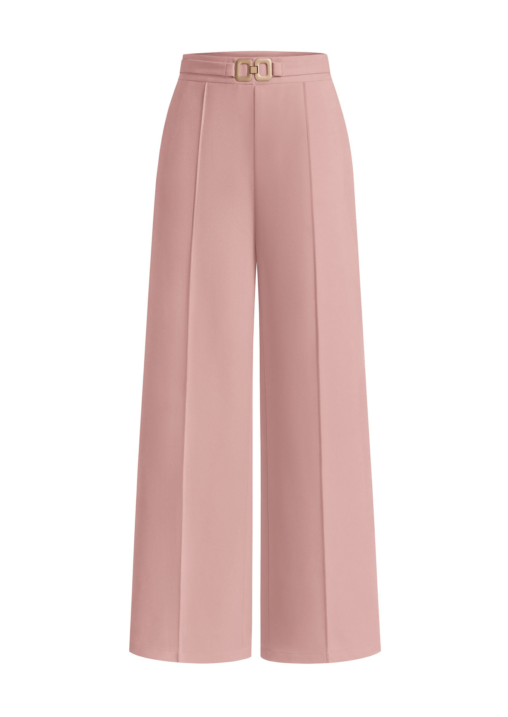 PRETTYGARDEN Women's High Waisted Dressy Casual Pants | Decoration Buckle,Front Seam Trousers with Pockets,Business Casual Outfits,Work Office Slacks,Daily Palazzo Pants All Season