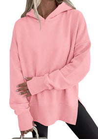 PRETTYGARDEN Womens Oversized Hoodies Side Slit Sweatshirts | Fall Fashion 2026 Trendy Outfits, Thumbholes & Unique Center Seam, Comfort Drop Shoulder Pullover, Chic Tunic for Leggings