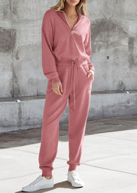 PRETTYGARDEN Women's 2 Piece Sweater Set Pullover Zip Up Sweatshirt Jogger Sweatpants Tracksuit Casual Outfit