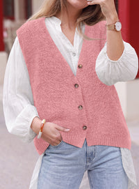 PRETTYGARDEN Womens Fall Sleeveless Button Down Sweater Vest  Soft Knit Fabric, Fashion Deep V Neck, Casual Loose Fit Sweater, Going Out Outfits, 2026 Trendy Winter Clothes
