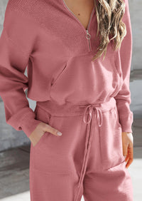 PRETTYGARDEN Women's 2 Piece Sweater Set Pullover Zip Up Sweatshirt Jogger Sweatpants Tracksuit Casual Outfit