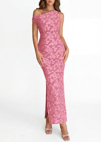 PRETTYGARDEN Womens Floral One Shoulder Maxi Dress 2026 Summer Spring Bodycon Ruched Side Slit Elegant Cocktail Party Dresses PRETTYGARDEN