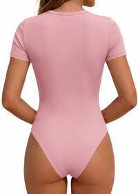 PRETTYGARDEN Body Suits for Womens Summer Tops 2026 Casual Short Sleeve Ribbed Fitted Basic Tee Shirts Spring Fashion Clothes PRETTYGARDEN