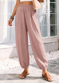 PRETTYGARDEN Womens 2026 Summer Casual Pants High Waisted Loose Wide Leg Palazzo Pockets Lounge Beach Travel Trousers Outfits