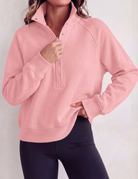 PRETTYGARDEN Women's Fall Trendy Oversized Sweatshirts | Comfy Ribbed Fabric, Raglan Long Sleeve Collared; Button Up Henley Pullover Blouse, Casual Workout Tops, Y2K Fashion Clothing