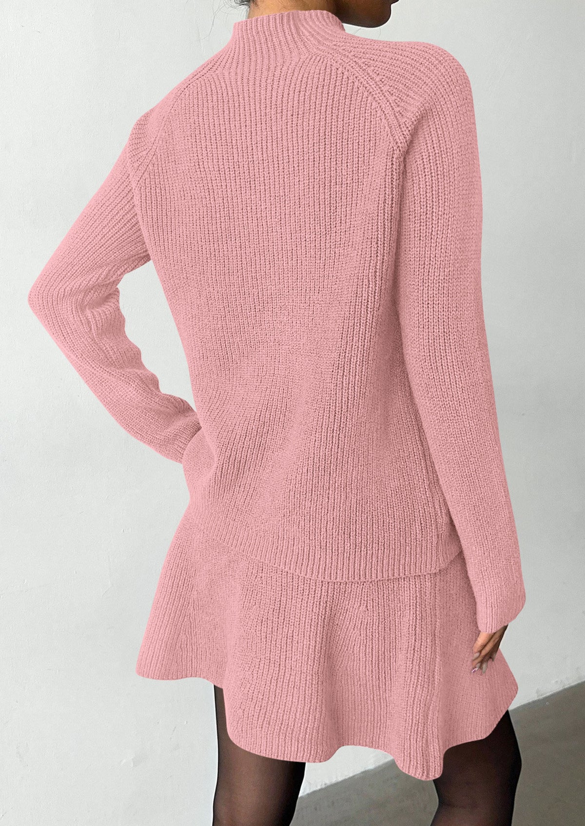 PRETTYGARDEN Women's Fall 2 Piece Outfits Matching Sweater Skirt Sets  Cozy Ribbed Knit, Raglan Long Sleeve, Crewneck Pullover, Elastic Waist A Line, Mini Short Skirts, Holiday Winter Clothing