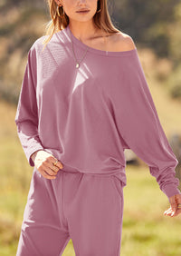 PRETTYGARDEN Women's Fall 2 Piece Lounge Set Long Sleeve Tops Ribbed Pants Spring Matching Sweatsuit Travel Outfits Clothes