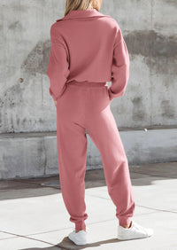 PRETTYGARDEN Women's 2 Piece Sweater Set Pullover Zip Up Sweatshirt Jogger Sweatpants Tracksuit Casual Outfit