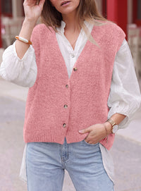 PRETTYGARDEN Womens Fall Sleeveless Button Down Sweater Vest  Soft Knit Fabric, Fashion Deep V Neck, Casual Loose Fit Sweater, Going Out Outfits, 2026 Trendy Winter Clothes