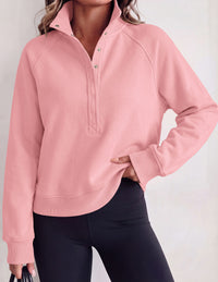 PRETTYGARDEN Women's Fall Trendy Oversized Sweatshirts | Comfy Ribbed Fabric, Raglan Long Sleeve Collared; Button Up Henley Pullover Blouse, Casual Workout Tops, Y2K Fashion Clothing