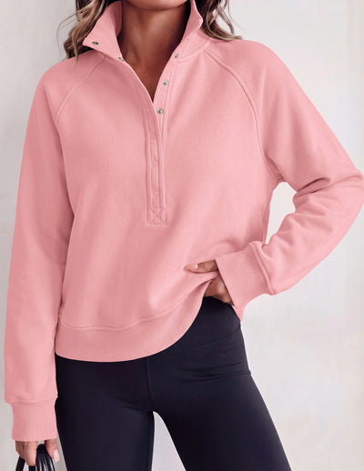 PRETTYGARDEN Women's Fall Trendy Oversized Sweatshirts | Comfy Ribbed Fabric, Raglan Long Sleeve Collared; Button Up Henley Pullover Blouse, Casual Workout Tops, Y2K Fashion Clothing