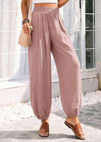 PRETTYGARDEN Womens 2026 Summer Casual Pants High Waisted Loose Wide Leg Palazzo Pockets Lounge Beach Travel Trousers Outfits