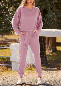 PRETTYGARDEN Women's Fall 2 Piece Lounge Set Long Sleeve Tops Ribbed Pants Spring Matching Sweatsuit Travel Outfits Clothes