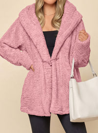 PRETTYGARDEN Women's Winter Warm Coats Hooded Faux Fur Sherpa Jacket  Fuzzy Fleece, Thumb Holes, Long Sleeve Pockets, Teddy Bear Jackets, Trendy Casual Fall Clothes, Holiday Going Out Outfits