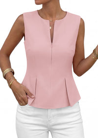 PRETTYGARDEN Women's 2026 Summer Vest Tops Business Casual Going Out Outfits Sleeveless Zip Up Dressy Tank Top Suit Waistcoat PRETTYGARDEN