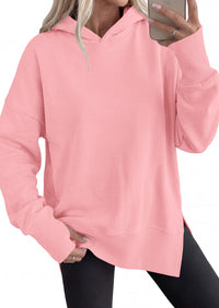 PRETTYGARDEN Womens Oversized Hoodies Side Slit Sweatshirts | Fall Fashion 2026 Trendy Outfits, Thumbholes & Unique Center Seam, Comfort Drop Shoulder Pullover, Chic Tunic for Leggings