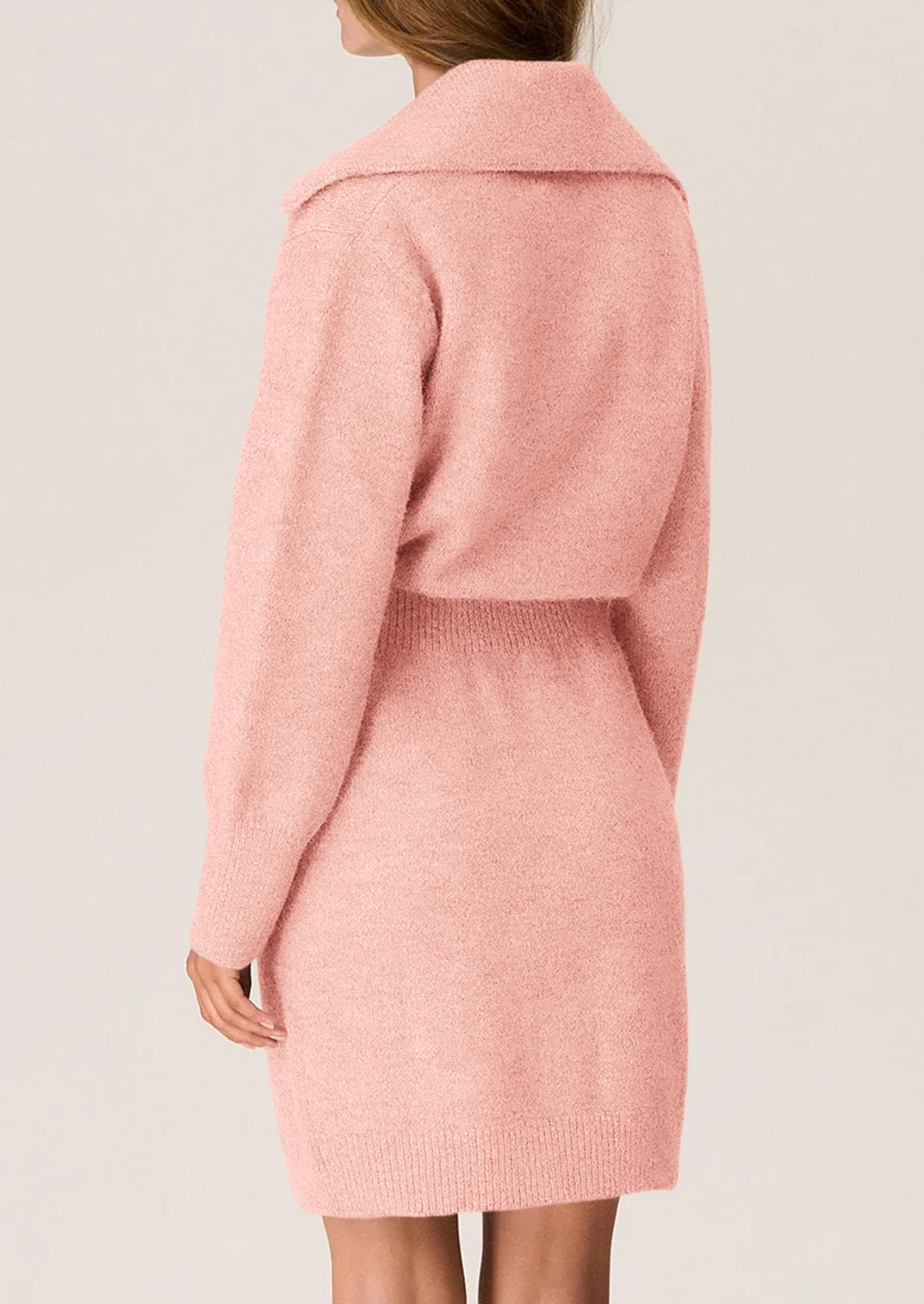 PRETTYGARDEN Sweater Dresses for Women Trendy Long Sleeve Button Down Short Spring Dress