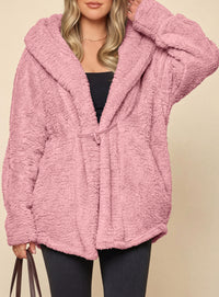PRETTYGARDEN Women's Winter Warm Coats Hooded Faux Fur Sherpa Jacket  Fuzzy Fleece, Thumb Holes, Long Sleeve Pockets, Teddy Bear Jackets, Trendy Casual Fall Clothes, Holiday Going Out Outfits