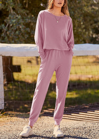 PRETTYGARDEN Women's Fall 2 Piece Lounge Set Long Sleeve Tops Ribbed Pants Spring Matching Sweatsuit Travel Outfits Clothes