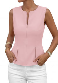 PRETTYGARDEN Women's 2026 Summer Vest Tops Business Casual Going Out Outfits Sleeveless Zip Up Dressy Tank Top Suit Waistcoat PRETTYGARDEN