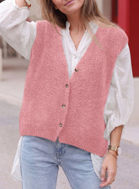 PRETTYGARDEN Womens Fall Sleeveless Button Down Sweater Vest  Soft Knit Fabric, Fashion Deep V Neck, Casual Loose Fit Sweater, Going Out Outfits, 2026 Trendy Winter Clothes